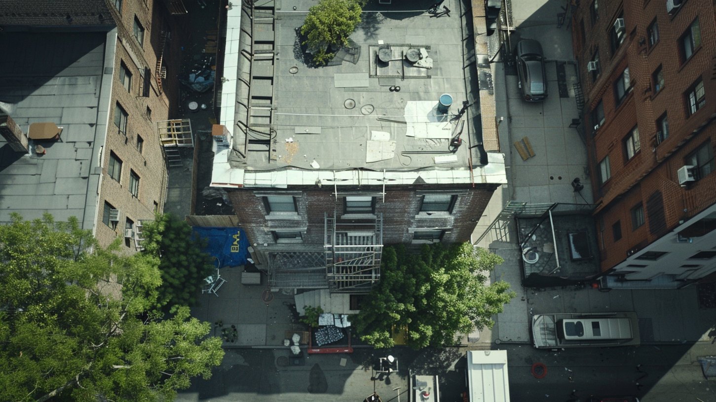 Commercial flat roof in Brooklyn with a fresh reflective restoration coating applied