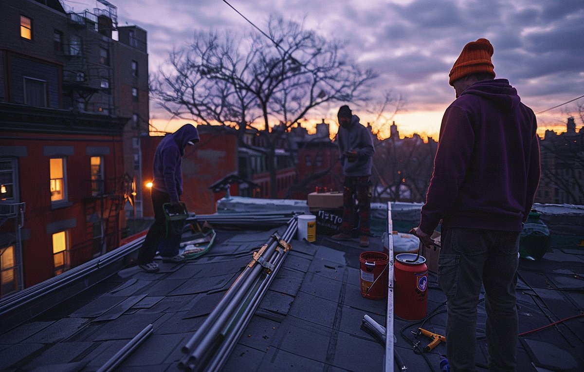 Top-floor ceiling in a Brooklyn brownstone kept dry after an early EPDM leak repair on the roof above