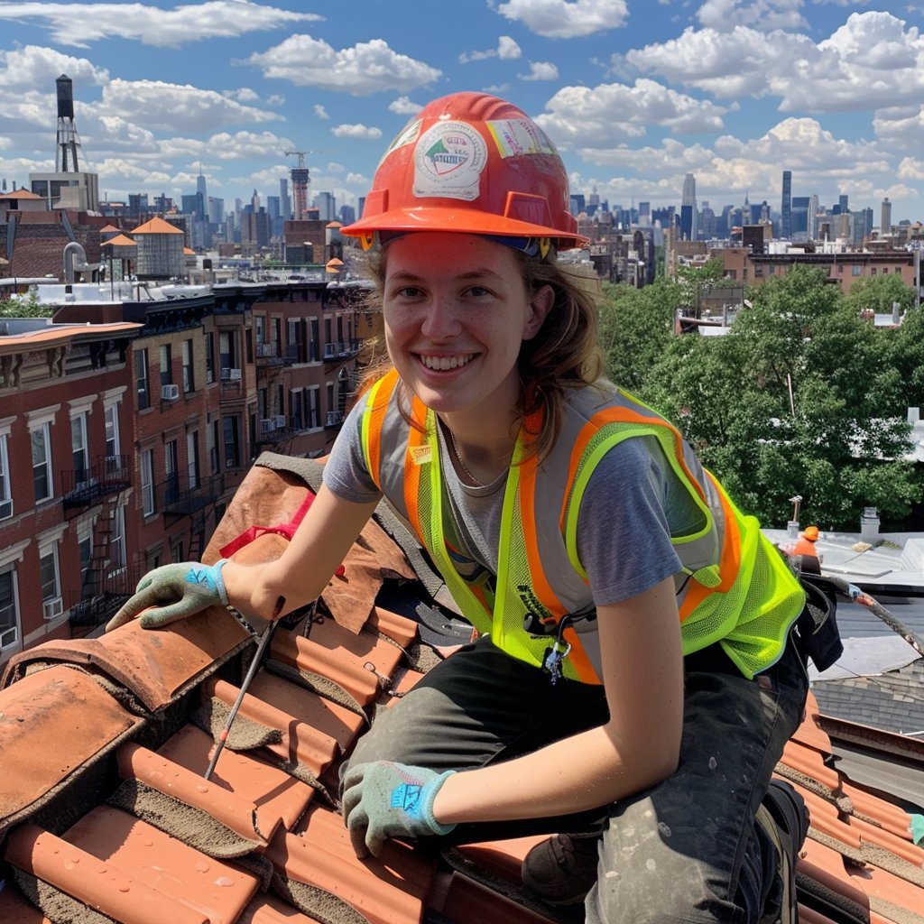 Commercial low-slope membrane roof in Brooklyn checked for punctures and ponding after a storm